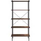 Police s 5 razina crne i boja drva 80 x 40 x 163 cm | shoptok.hr