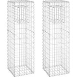 vidaXL gabionske stupne košare 2 kom 40 x 40 x 140 cm željezne | shoptok.hr