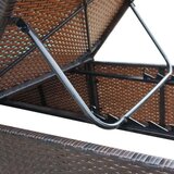 Poli Ležalnik z blazino poli ratan rjav | Shoptok.si