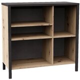 FMD Garderobna omara s 5 odprtimi predelki Artisan hrast temno jeklo Cene