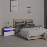 vidaXL Noćni ormarići 2 kom s LED svjetlima dimljeni hrast 60x35x40 cm Cijene