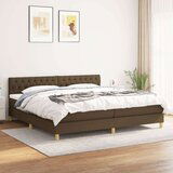  Box spring postelja z vzmetnico temno rjav 200x200 cm blago, (20726929) | Shoptok.si