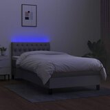  Krevet box spring s madracem LED svjetlosivi 100x200 cm tkanina | shoptok.hr