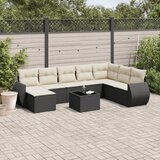  9-dijelni set vrtnih sofa s jastucima crni od poliratana | shoptok.hr