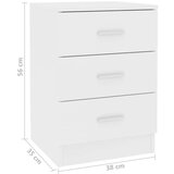  Nočne omarice 2 kosa bele 38x35x56 cm iverna plošča, (20623853) | Shoptok.si