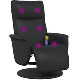  Masažni naslonjač od umjetne kože s osloncem za noge crni | shoptok.hr