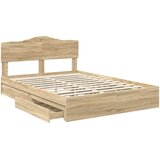  Postelja s shranjevanjem z vzglavjem Sonoma hrast 160 x 200 cm, (5000106652) | Shoptok.si