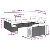  Vrtni set s jastucima, 12 dijelova, sivi poliratan | shoptok.hr