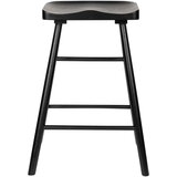 White Label Črn barski stol iz masivnega hrasta 64 cm Vander – | Shoptok.si