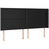 Maison Chic posteljno vzglavje - vzglavna omarica - nočna omarica z ušesi črno 183x16x118/128 cm umetno usnje, (21711253) | Shoptok.si