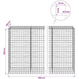  Gabion s žicom debljine 5 mm i mrežom 10x10 cm 800x100x200 cm | shoptok.hr