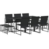  11-dijelni vrtni blagovaonski set crni od tekstilena | shoptok.hr