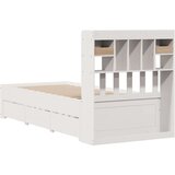 vidaXL Knjižna postelja brez ležišča bela 90x200 cm trdna borovina | Shoptok.si