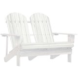  Vrtni dvosjed Adirondack od masivne jelovine bijeli | shoptok.hr