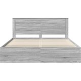  Krevetna konstrukcija s uzglavljem Siva Sonoma 200 x 200 cm Slike