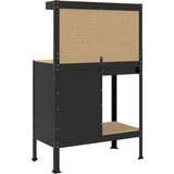  Delovne klopi s predalom Črna 81 x 41 x 145 cm Konstruiran les, (5000110597) Slike