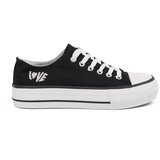 Shelvt Women's black sneakers with Love inscription | shoptok.hr