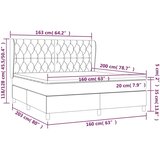  Box spring postelja z vzmetnico svetlo siva 160x200 cm žamet, (20788971) | Shoptok.si