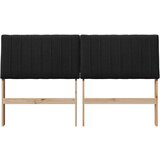 vidaXL Tapecirani uzglavlje Crna 160 cm Čvrsto borovo drvo | shoptok.hr