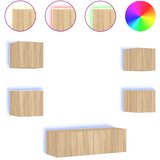 Maison Chic 5 kosov stenskih TV omaric - TV enot z LED lučkami sonoma hrast, (21700774) | Shoptok.si