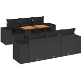  7-dijelni set vrtnih sofa od poliratana s jastucima crni | shoptok.hr