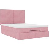  Otomanski krevet s madracima ružičasti 140x190 cm baršunasti | shoptok.hr