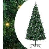 vidaXL Božično drevo z dekorativnimi lučmi Zelena 400 cm PVC | Shoptok.si