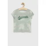 Abercrombie & Fitch Otroška kratka majica zelena barva