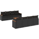  9-dijelni set vrtnih sofa s jastucima crni od poliratana | shoptok.hr