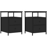  Noćni ormarići 2 kom crni 44 x 45 x 60 cm od konstruiranog drva | Eponuda.com