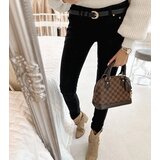 Gemre Black fabric trousers with a belt Sylvain | Shoptok.si