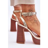 Boto Leather Sandals On A Chunky Platform gold Marina | shoptok.hr