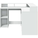  Radni stol s LED svjetlima bijeli 130 x 130 x 91 cm drveni | shoptok.hr