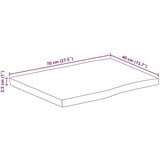 Stolna Mizna plošča 70x40x2,5 cm naraven rob trden mangov les | Shoptok.si