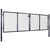  Mrežasta vrtna vrata od pocinčanog čelika 289 x 100 cm siva | shoptok.hr