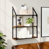  Polica s 3 razine dimljenog hrasta 60x21x78,5 cm drvena | shoptok.hr