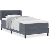  Postelja s pomičnim dnom in žimnico Temno siva 90x200 cm Žamet, (22052751) | Shoptok.si
