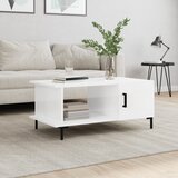 vidaXL Klubska mizica visok sijaj bela 90x50x40 cm inženirski les Cene