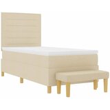  Krevet s opruga kutije s uzglavljem Krema 200 x 90 cm tkanina | shoptok.hr