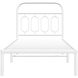  Metalni okvir za krevet s uzglavljem bijeli 90x200 cm | shoptok.hr