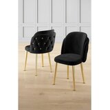 Hanah home set trpezarijskih stolica Axle 8 kom, crna tkanina Babyface, zlatne metalne noge | Eponuda.com