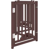 vidaXL Ograda za pse z vrati zložljiva 6panelov rjava 300cm topolovina | Shoptok.si