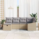  6-dijelni vrtni kauč set s jastucima bež poli ratan | shoptok.hr