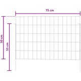  Ograda za vrt s kolčićima 12 pcs 75 x 50 cm Mesh Srebrna | shoptok.hr