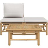  3-dijelna vrtna garnitura od bambusa sa svjetlosivim jastucima | shoptok.hr