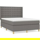  Box spring posteljni z vzmetnico temno siv 140x190 cm blago, (20736856) | Shoptok.si