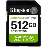 Kingston Canvas Select Plus SD 512GB Class10 UHS-I U3 V30 SDS3/512GB spominska kartica | Shoptok.si