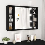 The Living Store Omarica z ogledalom in LED lučkami črna 76x15x55 cm - Omarica Z Ogledalom, (21657184) | Shoptok.si