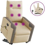 Maison Chic masažni naslanjač - Relax naslanjač s funkcijo vstajanja krem blago, (22061901) | Shoptok.si