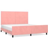  Okvir za krevet s uzglavljem ružičasti 180x200 cm baršunasti | shoptok.hr
